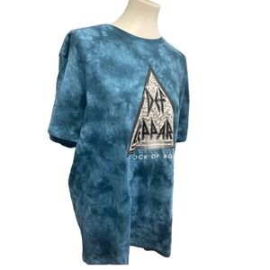 New Def Leppard Mens XXL Short Sleeve Tie Dye Rock of Ages PolyCotton Tee Shirt